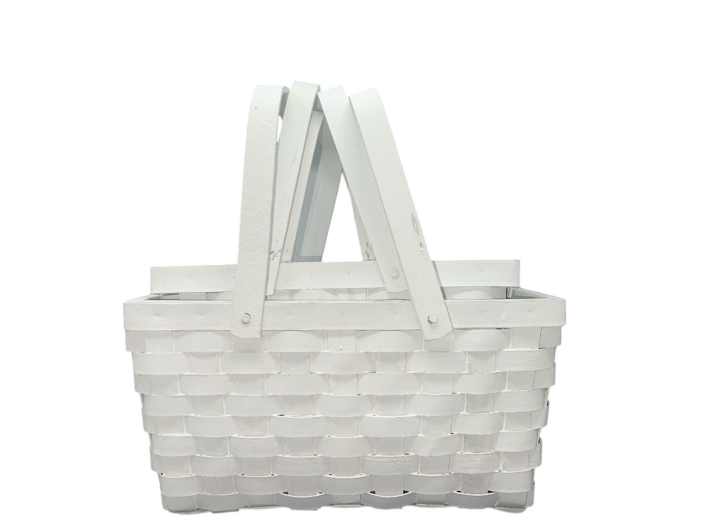 White Wash Picnic Basket - 3 Sizes - Set of 12 Baskets