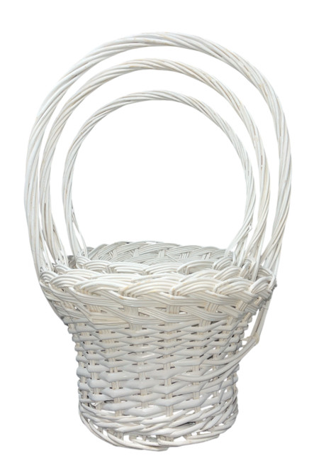 Round White Willow Baskets (12 PK)