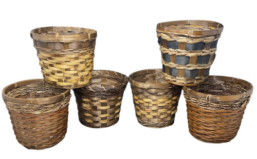 Stained Rattan Pot Covers (24 PC)