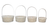 Round White Wash Wood Chip Baskets (16 PC)