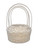 Round White Wash Wood Chip Baskets (16 PC)