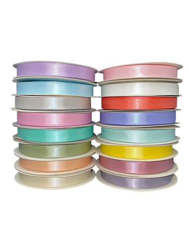 Pastel Ribon Unwired Double Face Satin Pastel #3 Ribbon Set