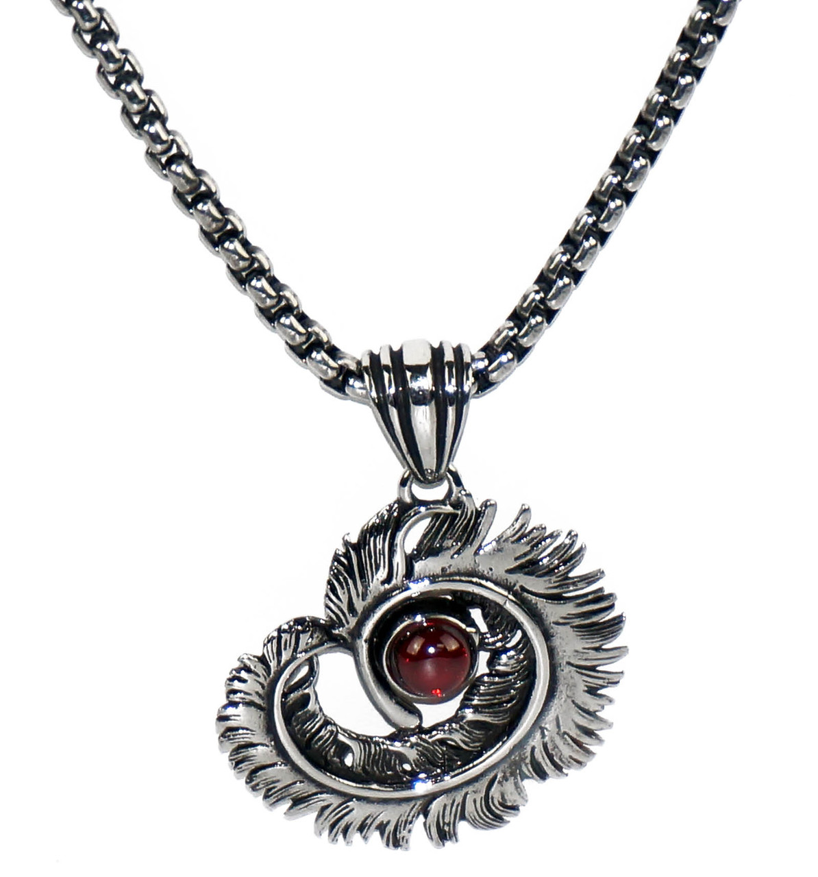 Classy Floral 925 Sterling Silver Pendant Set embellished with Red Gem –  VOYLLA