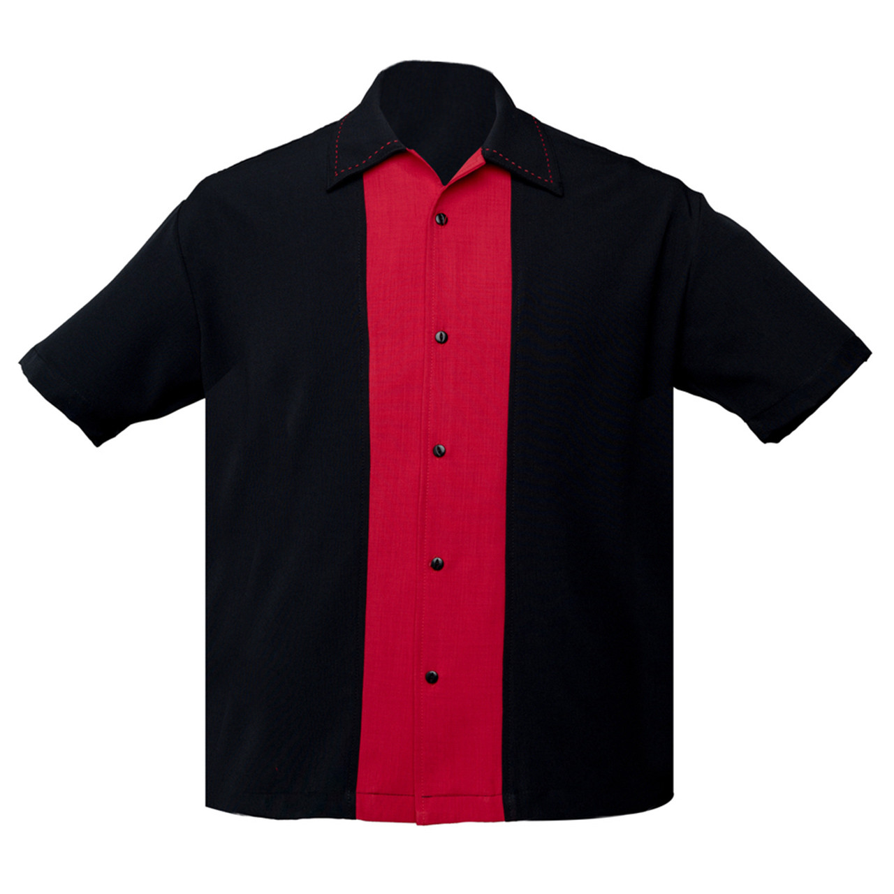 Steady Clothing Big Daddy Bowling Shirt Black Red - Merch2rock ...