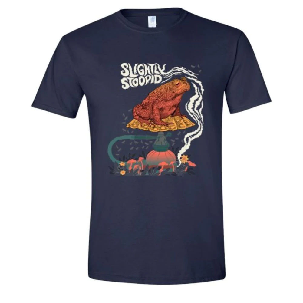 slightly stoopid Tシャツ Slightly Stoopid Smoking Toad Slim-Fit T-Shirt Navy - Merch2rock