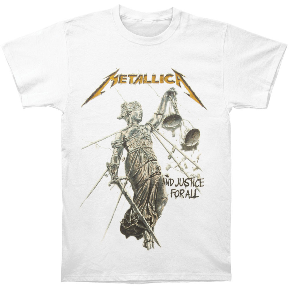 Metallica And Justice For All Album Cover T-Shirt White