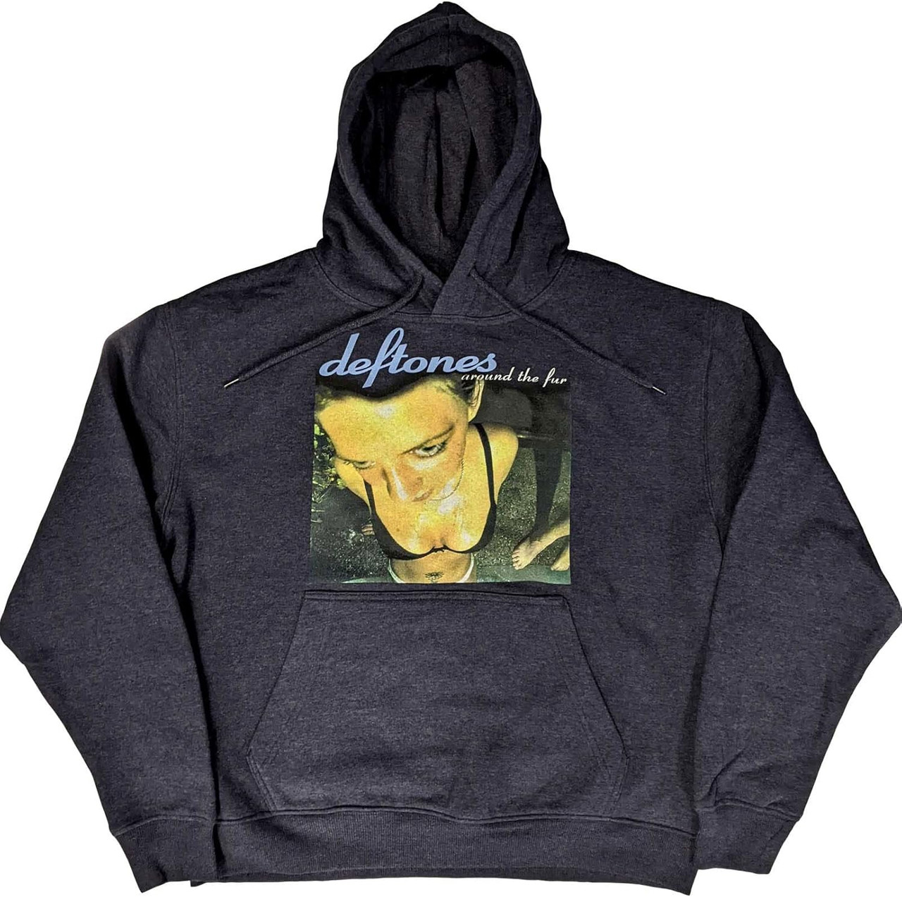 Deftones Hoodie Around The Fur Band Logo navy blue Blue