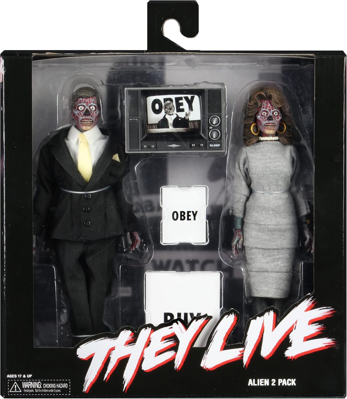 THEY LIVE ゼイリブ エイリアン 2パック They Live: Aliens 8 Inch Retro Action Figure 2 Pack - Merch2rock