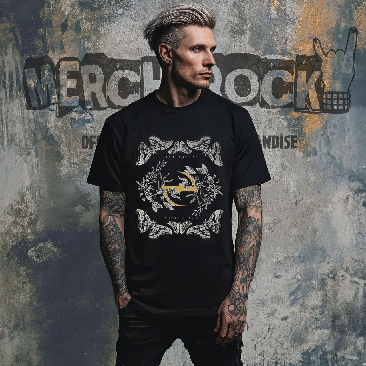 Evanescence Men's Butterfly Logo T-Shirt Black - Merch2rock