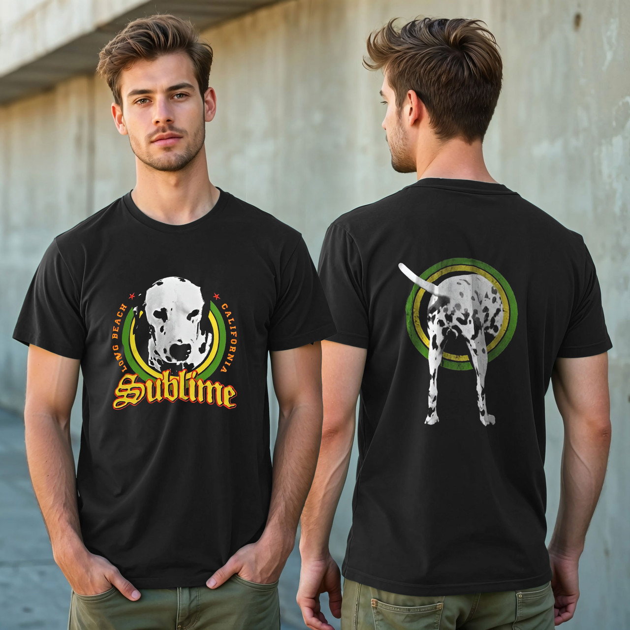 Sublime Lou Dog 2-Sided Logo T-Shirt Black - Merch2rock
