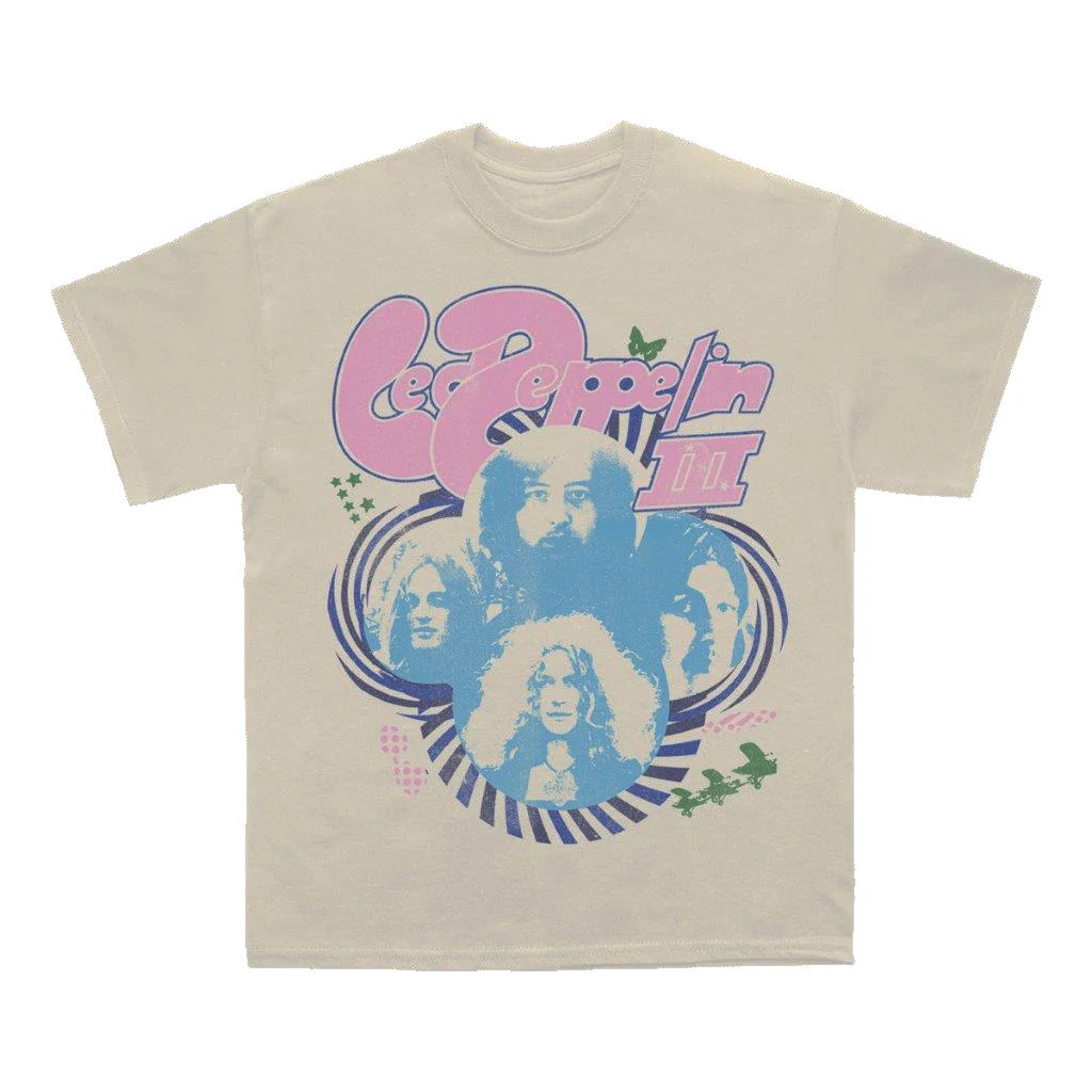 Led Zeppelin LZ Four Photo T-Shirt Sand - Merch2rock Alternative