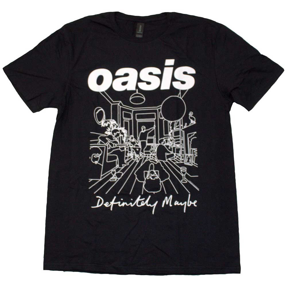 Oasis Men's Definitely Maybe Line Drawing T-Shirt Black