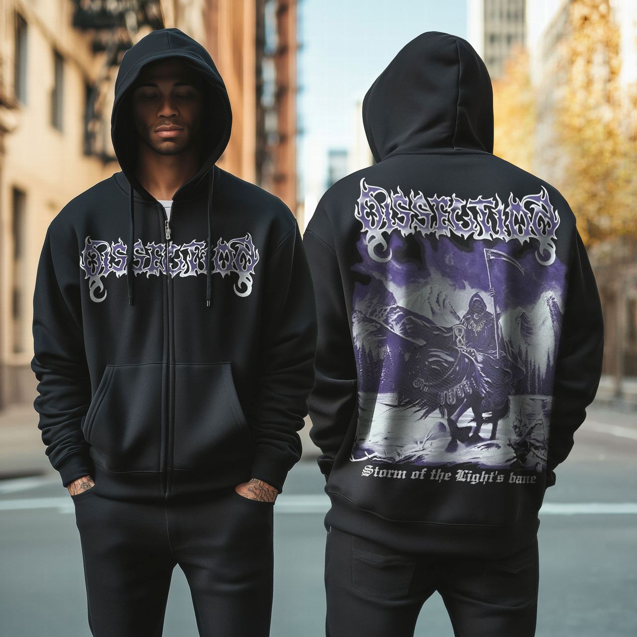 Dissection Storm of The Lights Bane Zip Up Hoodie Black