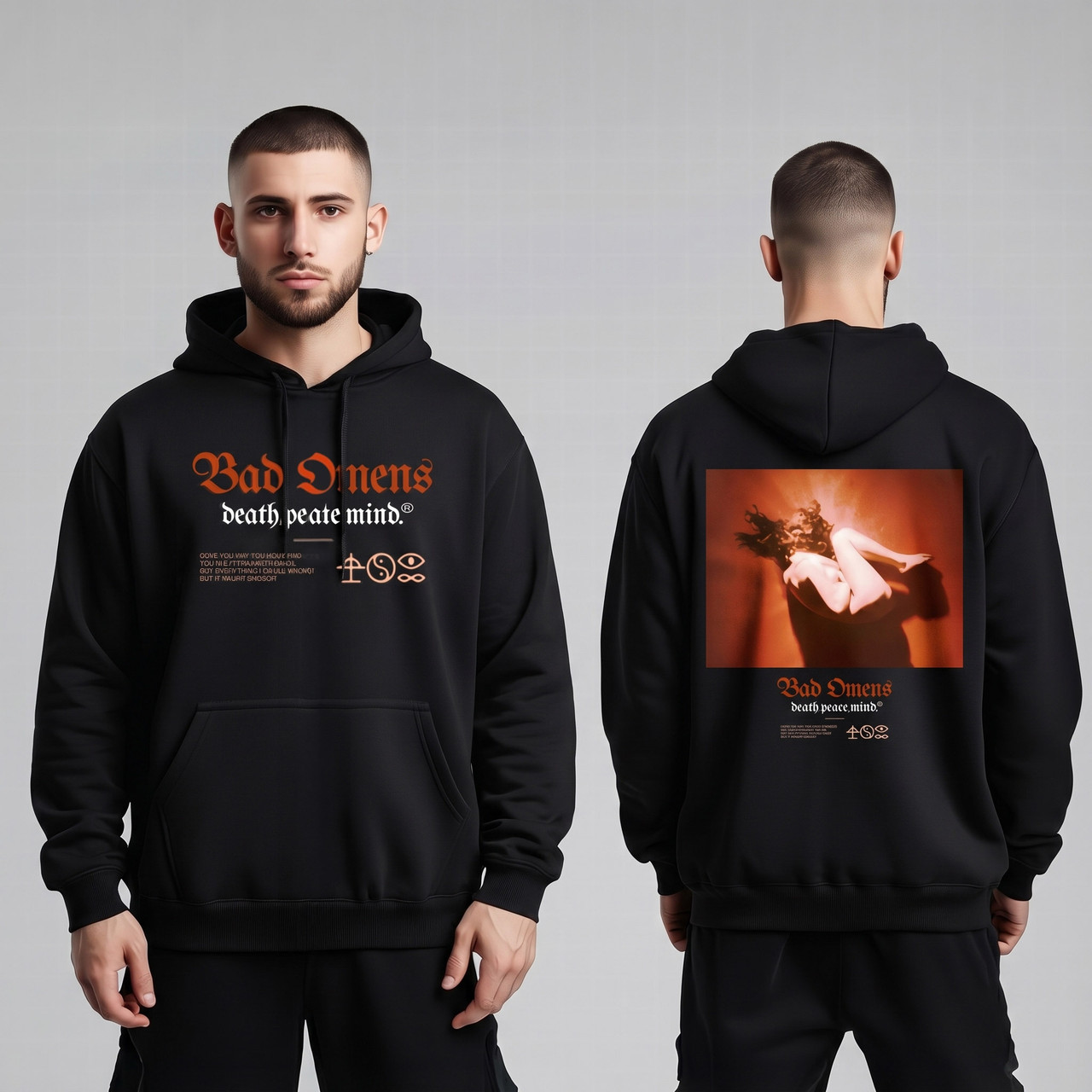 Bad Omens Men's Boxgirl Pull Over Hoodie Black - Merch2rock