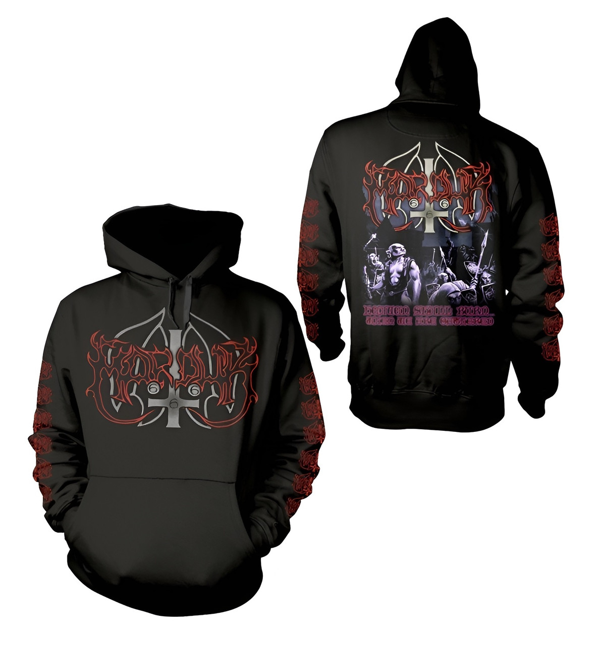 Marduk Men's Heaven Shall Burn Pull Over Hoodie Black - Merch2rock