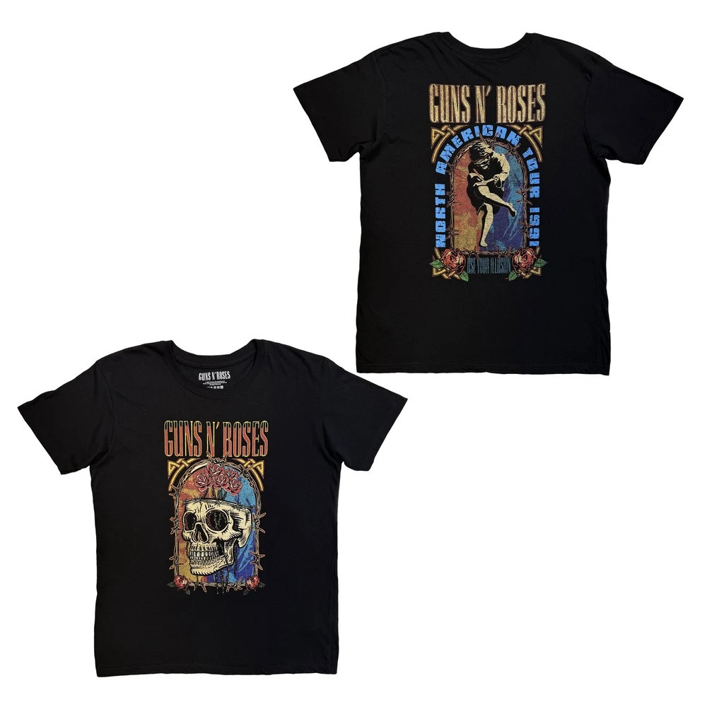Guns N' Roses Men's North American Tour Skull T-Shirt Black