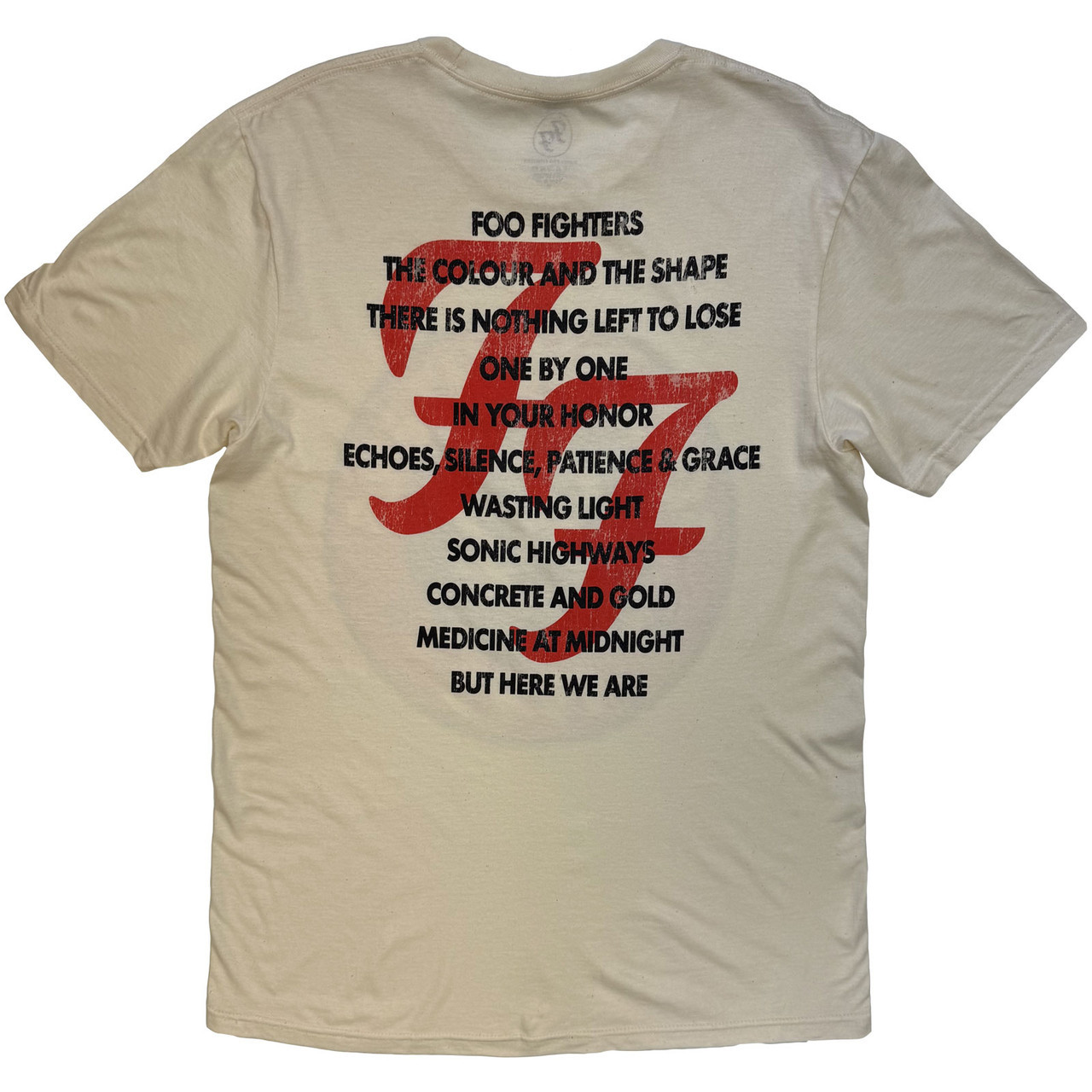 Foo Fighters Men's 1995-2025 Albums T-Shirt Natural - Merch2rock