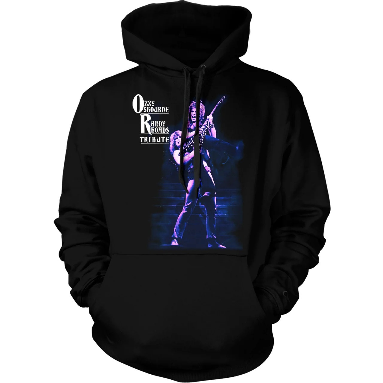 Ozzy Osbourne Randy Rhoads Tribute Pull Over Hoodie Black