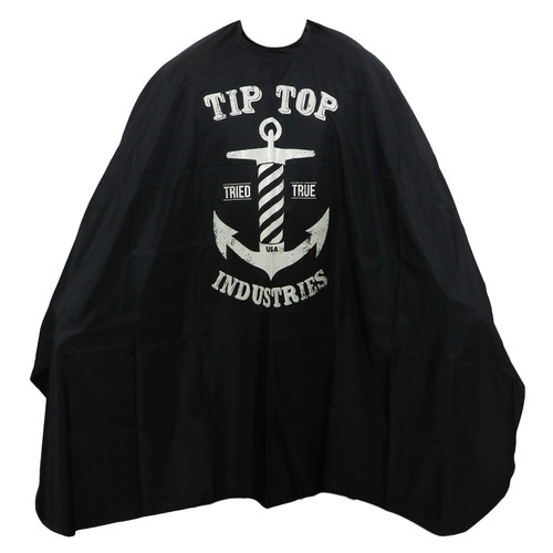 Tit Top Industries Anchor Logo Barber's Cape Black