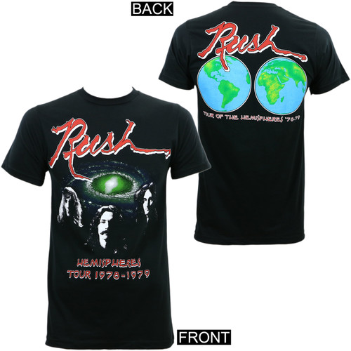 Rush Hemispheres Tour Slim Fit T-Shirt Black
