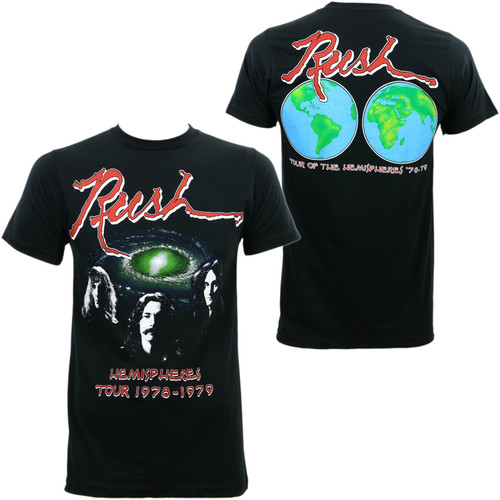 Rush Hemispheres Tour Slim Fit T-Shirt Black