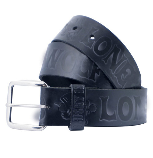 Lucky 13 No Club Leather Belt Black