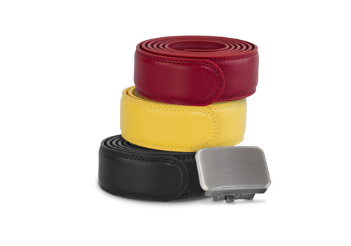 Joseph Elliott Leather Ratchet Belt, College Inspired Colors, 3 Belt Set