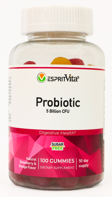 Esprit Vita Probiotic 5 Billion CFU Natural Strawberry and Orange Flavor 100ct Digestive Health Supplement
