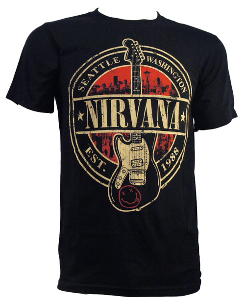 NIRVANA EST 1988 Guitar Stamp T-Shirt
