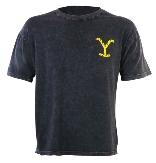 Yellowstone Logo Mineral Wash T-Shirt Black