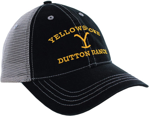 Yellowstone Dutton Ranch Trucker Hat Black Gray