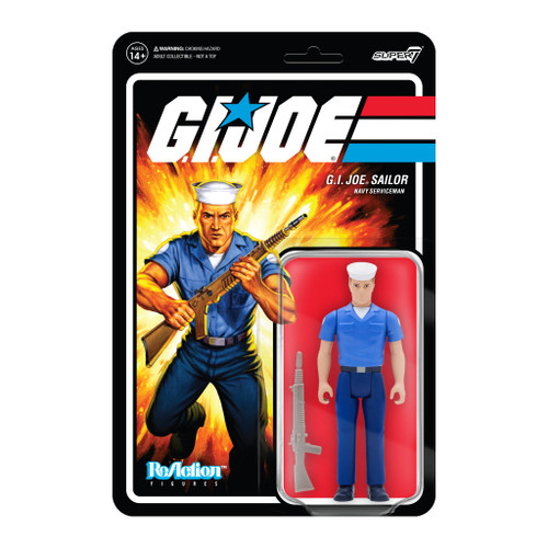 Super7 G.I. Joe ReAction Blueshirt Pink Clean Shaven Figure 3.75"