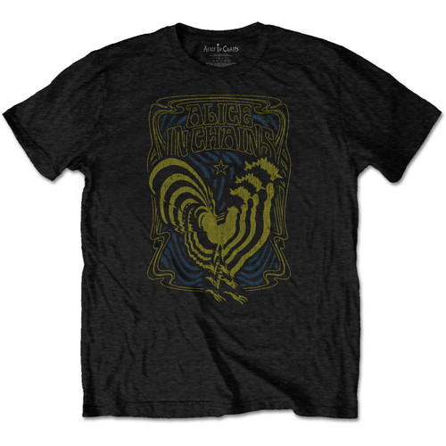 Alice In Chains Psychedelic Rooster T-Shirt Black