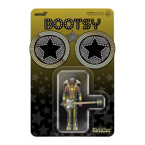 Super7 Bootsy Collins Black And Gold ReAction Figure 3.75"