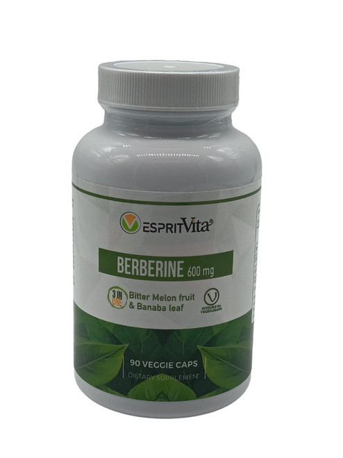Esprit Vita Berberine HCL 600 mg with Bitter Melon Fruit & Banaba Leaf 90 Veggie Caps 90-day Supply