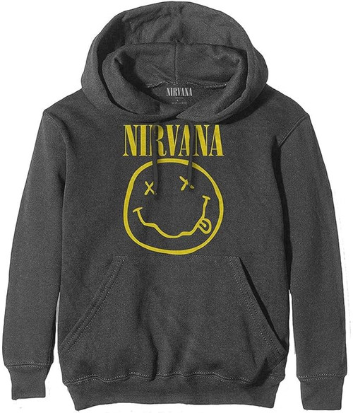 Nirvana Yellow Smile Pullover Hoodie Charcoal