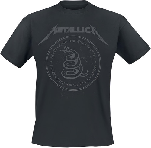 Metallica Snake Never Cared T-Shirt Black Metallica Snake Never Cared T-Shirt Black