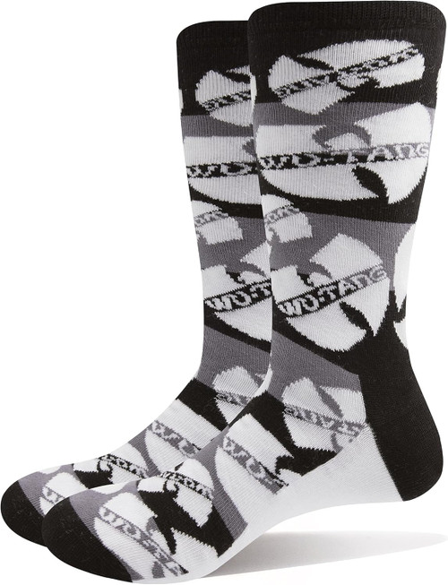 Wu-Tang Clan Socks Logos Monochrome Logo Black