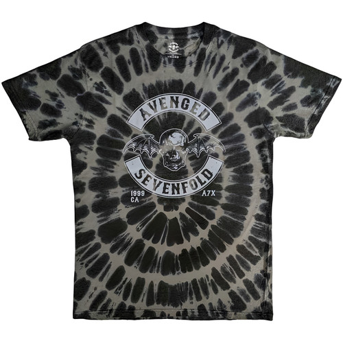 Avenged Sevenfold Deathbat Crest Dip Dye T-Shirt Charcoal