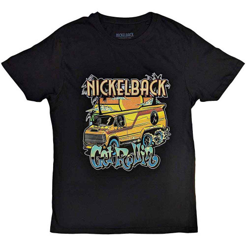 Nickelback Men's Get Rollin Band Logo T-Shirt Black