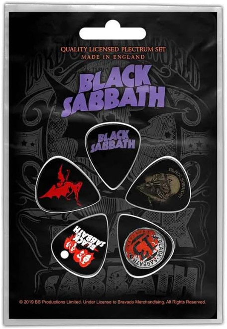 Black Sabbath Heavy Gauge 1mm Guitar Pick Pack Multicolor