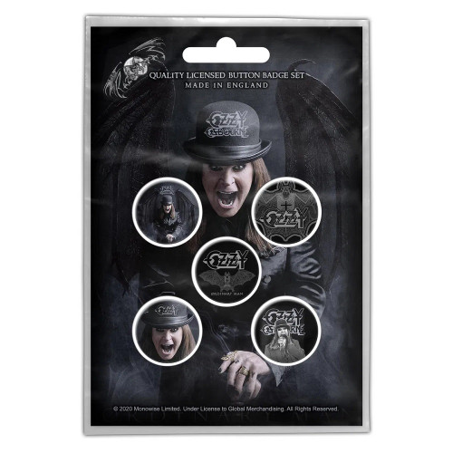 Ozzy Osbourne Ordinary Man Button Badge Pack Black