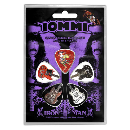 Tony Iommi Iron Man 1mm Guitar Pick Pack Multicolor