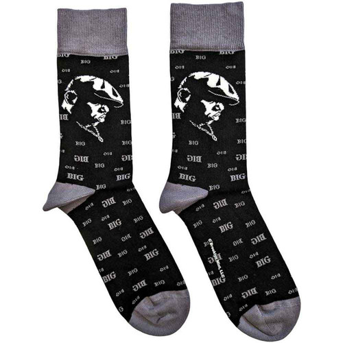 Biggie Smalls Side Portrait Logo Ankle Socks Black