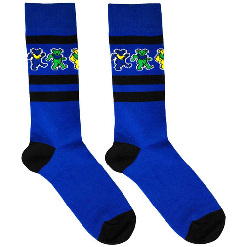 Grateful Dead Dancing Bears Stripe Logo Ankle Socks Blue