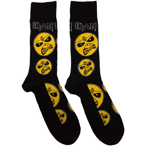 Iron Maiden Piece Of Mind Band Logo Ankle Socks Black
