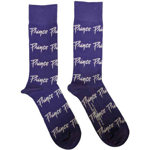 Prince Band Logo Repeat Ankle Socks Purple
