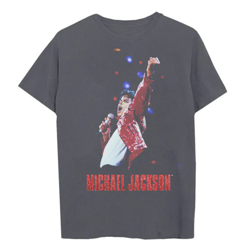 Michael Jackson In Concert Red Jacket Photo T-Shirt Charcoal