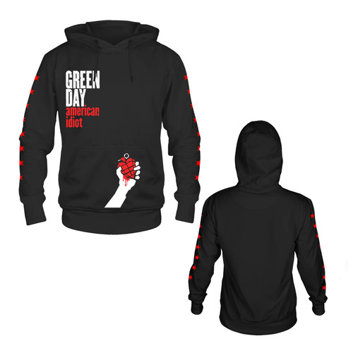 Green Day American Idiot Pull Over Hoodie Black