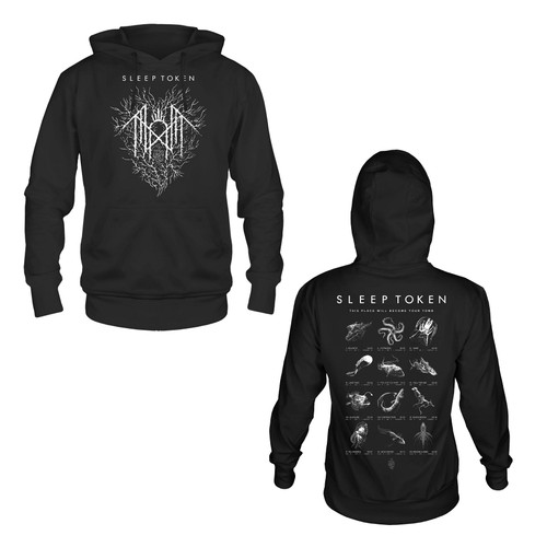 Sleep Token Depth Chart Pull Over Hoodie Black